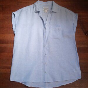 Rachel Zoe Light Blue Button-Down Short Sleeve Shirt